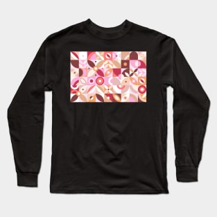 Pink Mosaic Pattern Long Sleeve T-Shirt